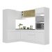 Armário de Cozinha Completa de Canto com Rodapé Veneza Multimóveis MP2084.891 Branco