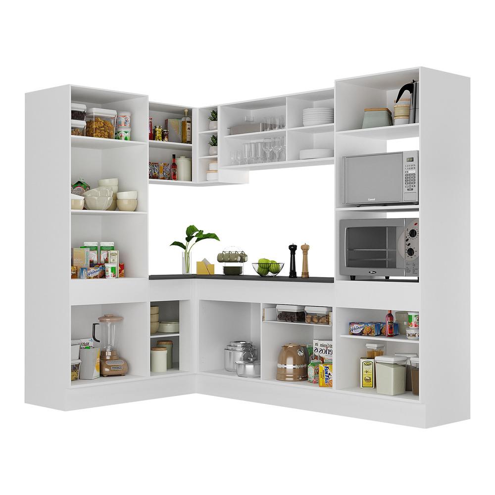 Armário de Cozinha Completa de Canto com Rodapé Veneza Multimóveis MP2084.891 Branco