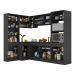Armário de Cozinha Completa de Canto com Rodapé Veneza Multimóveis MP2085.898 Preto/Branco