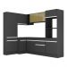 Armário de Cozinha Completa de Canto com Rodapé Veneza Multimóveis MP2085.898 Preto/Branco