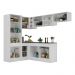Armário de Cozinha Completa de Canto com Rodapé Veneza Multimóveis MP2086.964 Branco/Preto