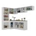 Armário de Cozinha Completa de Canto com Rodapé Veneza Multimóveis MP2087.964 Branco/Preto