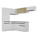 Armário de Cozinha Completa de Canto com Rodapé Veneza Multimóveis MP2087.964 Branco/Preto