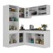 Armário de Cozinha Completa de Canto com Rodapé Veneza Multimóveis MP2088.964 Branco/Preto