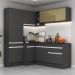 Armário de Cozinha Completa de Canto com Rodapé Veneza Multimóveis MP2089.898 Preto/Branco