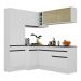 Armário de Cozinha Completa de Canto com Rodapé Veneza Multimóveis MP2089.964 Branco/Preto