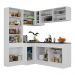 Armário de Cozinha Completa de Canto com Rodapé Veneza Multimóveis MP2089.964 Branco/Preto
