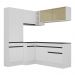 Armário de Cozinha Completa de Canto com Rodapé Veneza Multimóveis MP2089.964 Branco/Preto