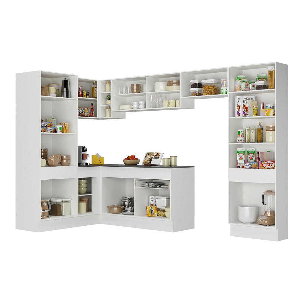 Armário de Cozinha Completa de Canto com Rodapé Veneza Multimóveis MP2090.891 Branco