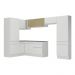 Armário de Cozinha Completa de Canto com Rodapé Veneza Multimóveis MP2090.891 Branco