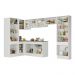 Armário de Cozinha Completa de Canto com Rodapé Veneza Multimóveis MP2090.964 Branco/Preto