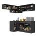 Armário de Cozinha Completa de Canto com Rodapé Veneza Multimóveis MP2094.898 Preto/Branco