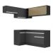 Armário de Cozinha Completa de Canto com Rodapé Veneza Multimóveis MP2094.898 Preto/Branco
