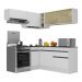 Armário de Cozinha Completa de Canto com Rodapé Veneza Multimóveis MP2094.964 Branco/Preto