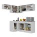 Armário de Cozinha Completa de Canto com Rodapé Veneza Multimóveis MP2094.964 Branco/Preto