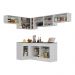 Armário de Cozinha Completa de Canto com Rodapé Veneza Multimóveis MP2095.964 Branco/Preto