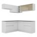 Armário de Cozinha Completa de Canto com Rodapé Veneza Multimóveis MP2097.891 Branco