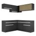 Armário de Cozinha Completa de Canto com Rodapé Veneza Multimóveis MP2097.898 Preto/Branco