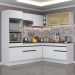 Armário de Cozinha Completa de Canto com Rodapé Veneza Multimóveis MP2099.964 Branco/Preto