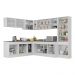Armário de Cozinha Completa de Canto com Rodapé Veneza Multimóveis MP2100.964 Branco/Preto