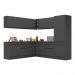 Armário de Cozinha Completa de Canto com Rodapé Veneza Multimóveis MP2101.895 Preto