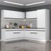 Armário de Cozinha Completa de Canto com Rodapé Veneza Multimóveis MP2101.964 Branco/Preto