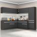Armário de Cozinha Completa de Canto com Rodapé Veneza Multimóveis MP2102.898 Preto/Branco