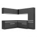 Armário de Cozinha Completa de Canto com Rodapé Veneza Multimóveis MP2102.898 Preto/Branco