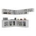 Armário de Cozinha Completa de Canto com Rodapé Veneza Multimóveis MP2103.964 Branco/Preto
