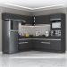 Armário de Cozinha Completa de Canto com Rodapé Veneza Multimóveis MP2105.898 Preto/Branco