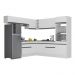 Armário de Cozinha Completa de Canto com Rodapé Veneza Multimóveis MP2105.964 Branco/Preto