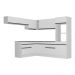 Armário de Cozinha Completa de Canto com Rodapé Veneza Multimóveis MP2105.964 Branco/Preto