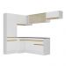 Armário de Cozinha Completa de Canto com Rodapé Veneza Multimóveis V2087  Branco/Dourado