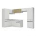 Armário de Cozinha Completa de Canto com Rodapé Veneza Multimóveis V2090  Branco/Preto