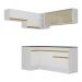 Armário de Cozinha Completa de Canto com Rodapé Veneza Multimóveis V2094  Branco/Dourado