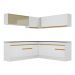 Armário de Cozinha Completa de Canto com Rodapé Veneza Multimóveis V2096  Branco/Dourado