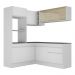 Armário de Cozinha Completa de Canto com Rodapé Veneza Multimóveis V2098  Branco