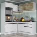 Armário de Cozinha Completa de Canto com Rodapé Veneza Multimóveis V2098  Branco/Preto
