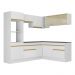 Armário de Cozinha Completa de Canto com Rodapé Veneza Multimóveis V2099  Branco/Dourado