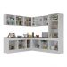 Armário de Cozinha Completa de Canto com Rodapé Veneza Multimóveis V2101  Branco/Preto