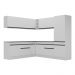 Armário de Cozinha Completa de Canto com Rodapé Veneza Multimóveis V2101  Branco/Preto