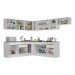 Armário de Cozinha Completa de Canto com Rodapé Veneza Multimóveis V2103  Branco/Dourado