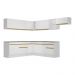 Armário de Cozinha Completa de Canto com Rodapé Veneza Multimóveis V2103  Branco/Dourado