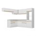 Armário de Cozinha Completa de Canto com Rodapé Veneza Multimóveis V2105  Branco/Dourado