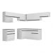 Armário de Cozinha Completa de Canto com Rodapé Veneza Multimóveis V2106  Branco/Preto