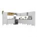 Armário de Cozinha Modulada 12 Pçs com Balcão de Pia Siena Multimóveis MP2240 Branco