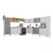 Armário de Cozinha Modulada 12 Pçs com Balcão de Pia Siena Multimóveis MP2240 Branco/Lacca Fumê