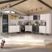 Armário de Cozinha Modulada 12 Pçs com Balcão de Pia Siena Multimóveis MP2240 Branco/Preto