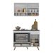 Armário de Cozinha Modulada Compacta 105cm com Balcão para Cooktop Veneza Multimóveis MP2260 Branco/Dourado