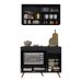 Armário de Cozinha Modulada Compacta 105cm com Balcão para Cooktop Veneza Multimóveis MP2260 Preto/Dourado